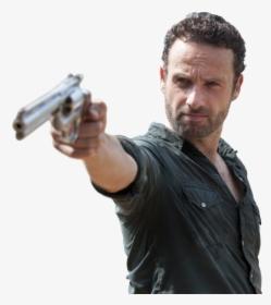 Guy With Gun Png - Rick Grimes, Transparent Png, Free Download