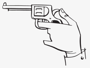 Man Points Gun To Head - Png Draw Man With Weapon, Transparent Png, Free Download