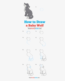 How To Draw Baby Wolf - Baby Wolf Drawing Easy Step By Step, HD Png Download, Free Download