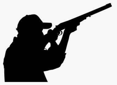 Hunting, Hunter, Gun, Silhouette, Shooting - Clip Art Clay Shooting, HD Png Download, Free Download