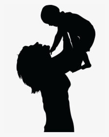 Black Png Transparent Images - Mother And Baby Silhouette, Png Download, Free Download