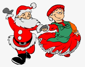Santa Mrs Clause Free Picture - Dancing Santa Claus Cartoon, HD Png Download, Free Download