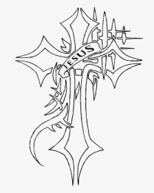 Nail Clipart Crown Thorns - Jesus Cross Pencil Drawing, HD Png Download, Free Download