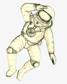 Drawing Of Space Shuttle - Astronaut Drawing In Space, HD Png Download, Free Download