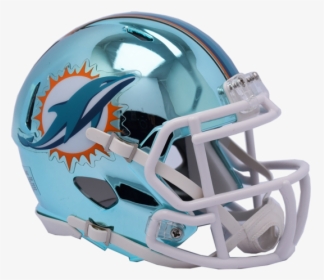 Miami Dolphins Chrome Riddell Speed Mini Football Helmet - Miami Dolphins Football Helmet, HD Png Download, Free Download