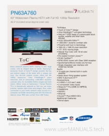 63 Widescreen Plasma Hdtv With Full Hd 1080p Resolution - Samsung Lcd 50 Inch, HD Png Download, Free Download
