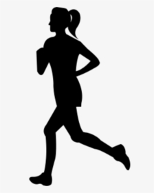 Running Silhouette Woman Clip Art - Running People Silhouette Png, Transparent Png, Free Download