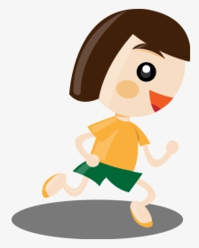 Scared Girl Running Clipart - Cartoon Girl Running Png, Transparent Png, Free Download