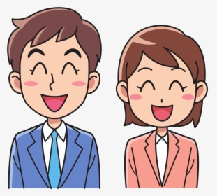 Business And Woman Laughing - Man And Woman Cartoon, HD Png Download, Free Download