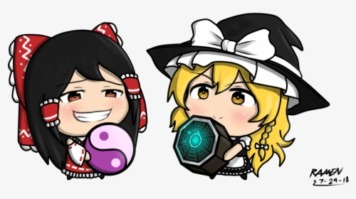 Reimu And Marisa Cute, HD Png Download, Free Download