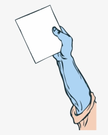 Transparent Hand Holding Something Clipart - Hand Holding Paper Drawing, HD Png Download, Free Download