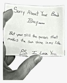 #hand #holding #note #text #message #iloveyou #ps #sunshine, HD Png Download, Free Download