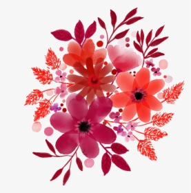 Watercolour Flowers, Red, Watercolor, Nature, Floral - Flores Acuarela Rojo Png, Transparent Png, Free Download