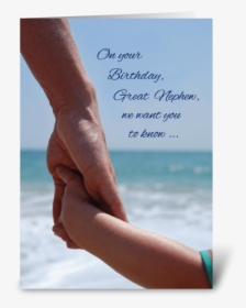 Great Nephew Child Birthday Holding Hand Greeting Card - Happy Adoption Day Anniversary, HD Png Download, Free Download