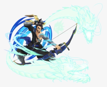 Cartoon,fictional Figure - Overwatch Hanzo Dragon Png, Transparent Png, Free Download