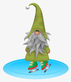 Gnome Ice Skating, Christmas Gnome, Imp, Elf, Bart - Illustration, HD Png Download, Free Download