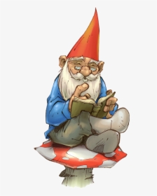 Garden Gnome Dwarf Clip Art - Gnome Reading A Book, HD Png Download, Free Download