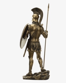 Spartan Warrior With Spear And Hoplite Shield Statue - Historical Spartan Armor, HD Png Download, Free Download