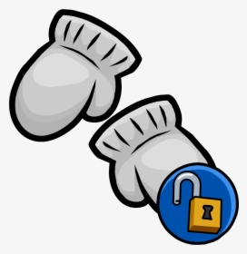Grey Mittens Club Penguin - Club Penguin Gloves, HD Png Download, Free Download