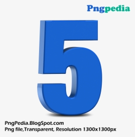 Blue 3d Numbers Set - Number 5 3d Png, Transparent Png, Free Download