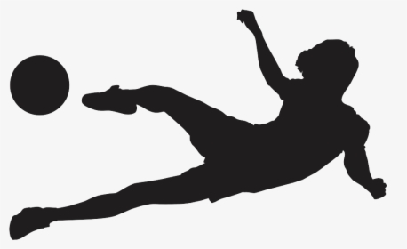 Volleyball Football Kick Black - Side Volley Soccer Silhouette, HD Png Download, Free Download