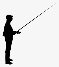 Silhouette Fishing Rods Clip Art - Silhouette Man Fishing, HD Png Download, Free Download