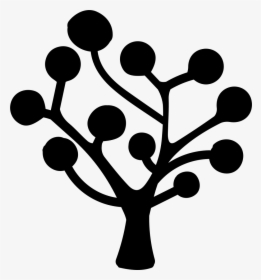 Tree Silhouette Of Circular Leaves - Tree Svg Icon, HD Png Download, Free Download