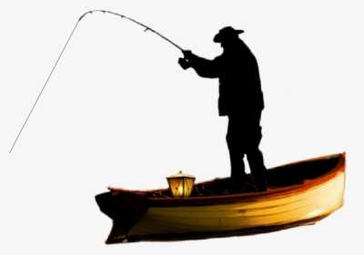 #fisherman , #boat, #silhouette , #fishing - Clipart Silhouette Fisherman, HD Png Download, Free Download