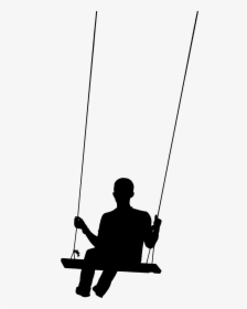 #ftestickers #swing #silhouette #people #man - Boy On Swing Silhouette, HD Png Download, Free Download