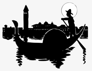 Water, City, Silhouette, Cartoon, Italy, Italian, Boat - Italy Clip Art, HD Png Download, Free Download