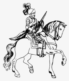 Knight On Horseback - Knight Black And White, HD Png Download, Free Download