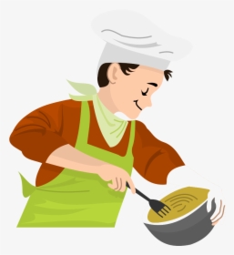 Food Clipart Cooking Fries - Chef Making Food Clipart, HD Png Download, Free Download