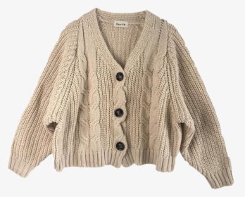 #aesthetic #soft #filler #png #sweater #buttonup #button - Cable Knit Cardigan Oversized, Transparent Png, Free Download