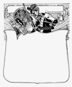 Knight Horse Frame Clip Arts - Knight Clipart Frame Black And White, HD Png Download, Free Download