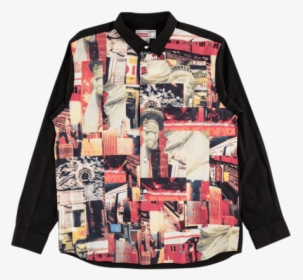 Supreme Cdg Graphic Button Up Shirt "fw - Pattern, HD Png Download, Free Download
