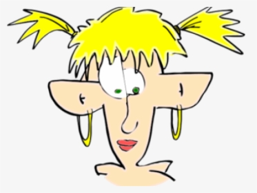 Stupid Face Cliparts - Girl With Big Ears Clipart, HD Png Download, Free Download
