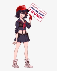 Anime Girls Wearing Maga Hat, HD Png Download, Free Download