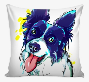 Border Collie Png -border Collie Pillow Cover - Cushion, Transparent Png, Free Download