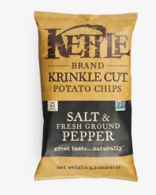 Salt & Fresh Ground Pepper Krinkle Cut Potato Chips - Kettle Potato Chips Salt And Pepper, HD Png Download, Free Download