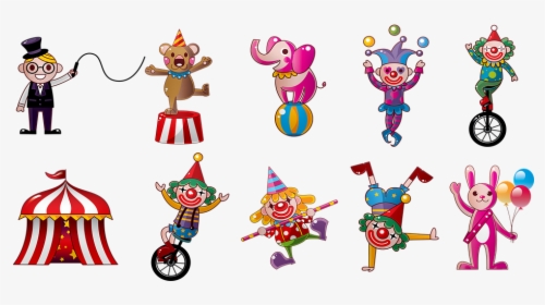 Circus, Clowns, Carnival, Fair, Fun, Amusement, Laugh - Circus Characters, HD Png Download, Free Download