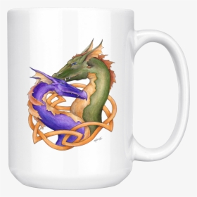 Forever Love Purple And Green Dragons 15 Oz Mug, HD Png Download, Free Download