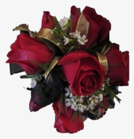 Corsage For - Red Rose Corsage With Gold Ribbon, HD Png Download, Free Download