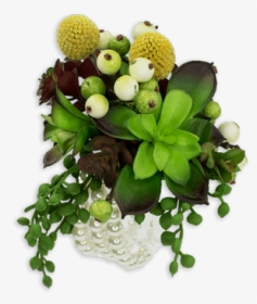 Green Spring Flower Basket Transparent, HD Png Download, Free Download