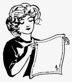 Handkerchief Lady - Napkin Clipart Black And White, HD Png Download, Free Download