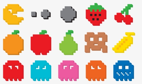 Pacman Clipart Pacman Fruit - Pac Man Game Fruits, HD Png Download, Free Download