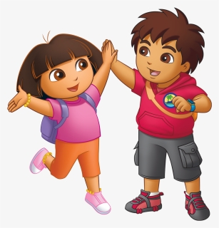 Dora Diego High-five - Dora And Diego Png, Transparent Png, Free Download