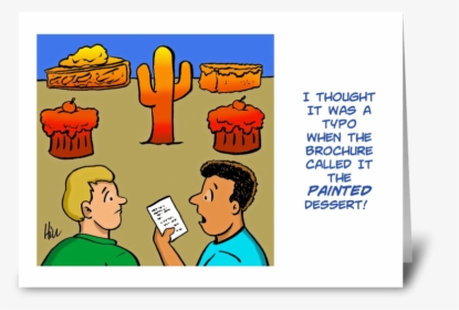 The Painted Dessert Greeting Card - Cartoon, HD Png Download, Free Download