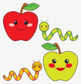 Caramel Apple Worm Drawing Illustration - Cute Drawings Of Apples, HD Png Download, Free Download