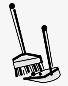 Cleaning Drawing Dustpan Brush - Broom And Dustpan Drawing, HD Png Download, Free Download
