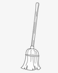 Broom Clipart Colouring Page - Broom Black And White Png, Transparent Png, Free Download